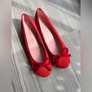 Pretty Ballerinas Red Women's Suede Ballet Flats- Sizs 37